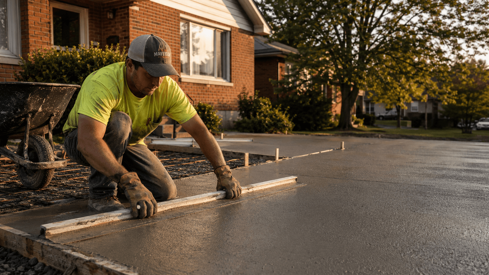 Concrete worker on a 333 Construction job site.